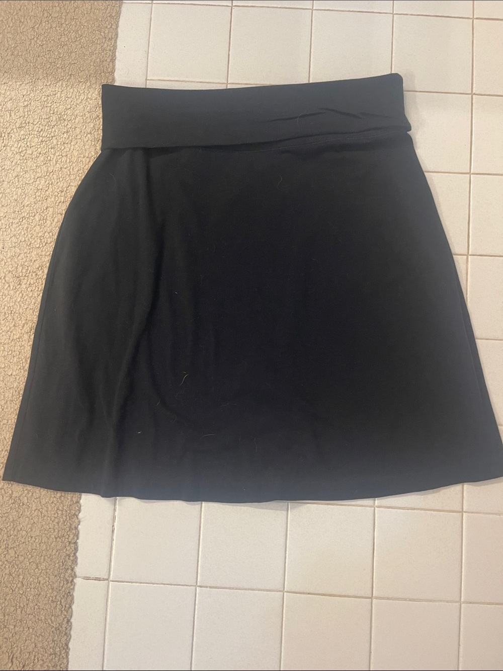 Merona cotton knit Black A-Line Skirt with rolled waist